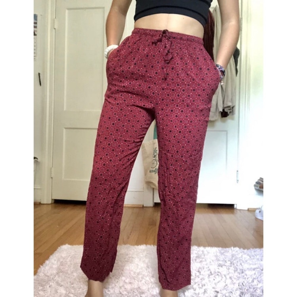 red casual pants